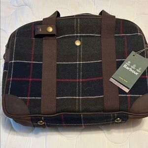 Barbour Tartan Laptop Bag - Black and Red